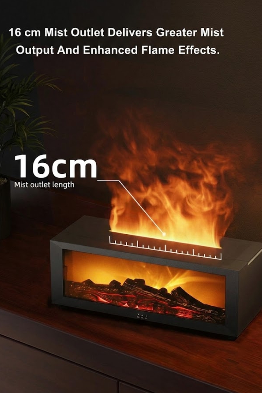 Fireplace Accent Diffuser | Realistic Flame Humidifier with Remote Control