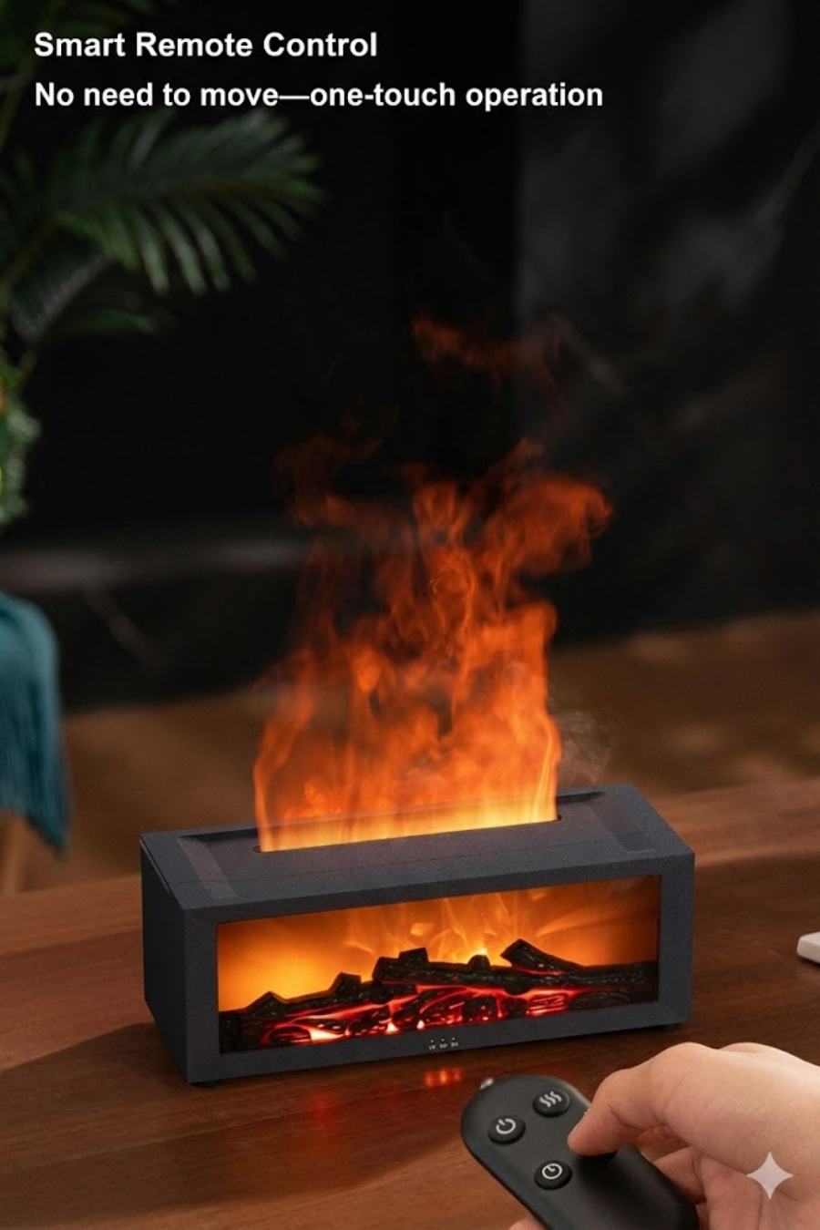 Fireplace Accent Diffuser | Realistic Flame Humidifier with Remote Control